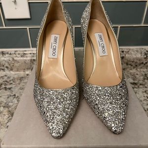 Jimmy Choo Romy Heel, size 40.5. Champagne color